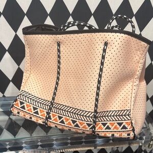 Stylish Tan and Black Neoprene Bag